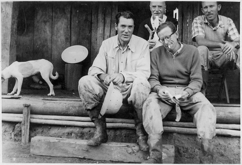 Otto Hotzen und sein Bruder Adelbert mit Onkel und Cousin 1954 in Chiapas